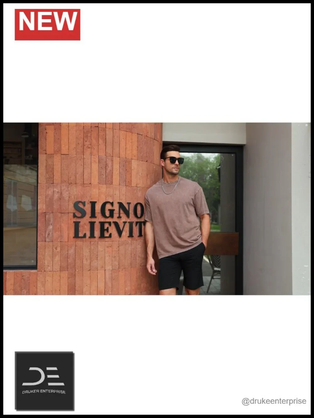 Cotton Acid Wash Oversized T-Shirt with Crew Neck Short Sleeve Pocket Tee - Picture 6 of 6